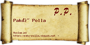 Pakó Polla névjegykártya
